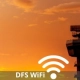 Imagen de radar de aeropuerto con el símbolo de wifi y DFS