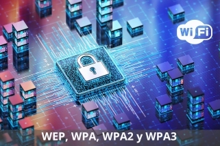 Imagen con candado en el fondo simboliando los protocolos de wifi WEP, WPA, WPA2 y WPA3